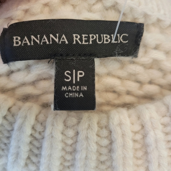 Banana Republic Merino wool popcorn Honeycomb Stitch Sweater cream ecru small - Picture 7 of 9